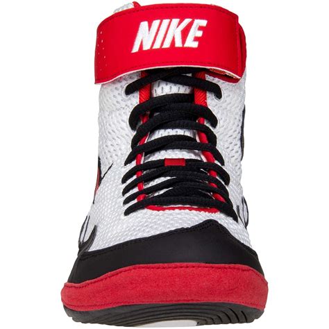 Nike Inflict 3 Wrestling Shoes (Black / White / Red) - Blue Chip Wrestling