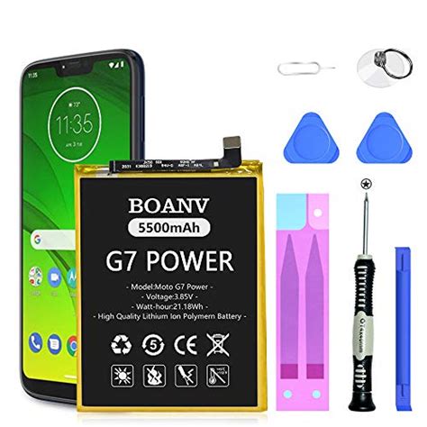 Moto G7 Power Battery 2021 New Version BOANV 5500mAh Li-ion Polymer Replacement Battery for ...