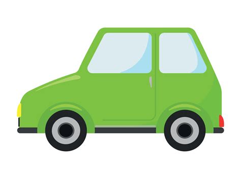 icono de coche verde clipart en dibujos animados png vector plano ...