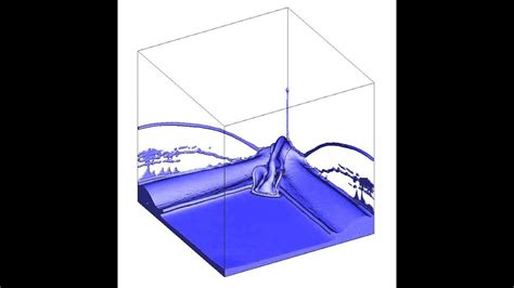 3d dam break simulation - YouTube