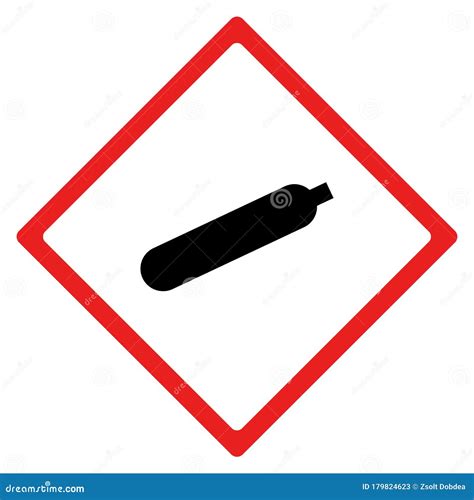 Gas Cylinder Hazard Sign or Symbol. Vector Design Isolated on White ...