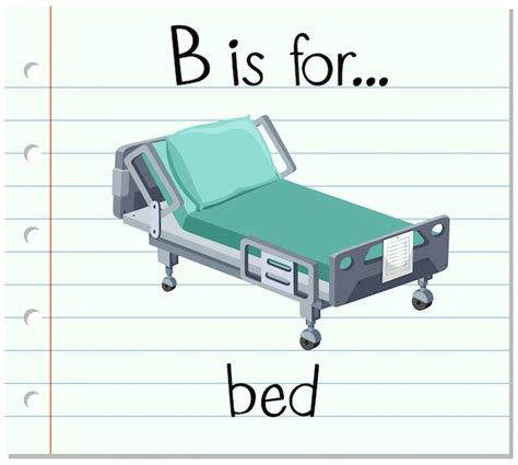 Free Vector | Flashcard alphabet b is for bed