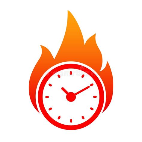 Clock in fire. Time logo stock vector. Illustration of emblem - 115721649