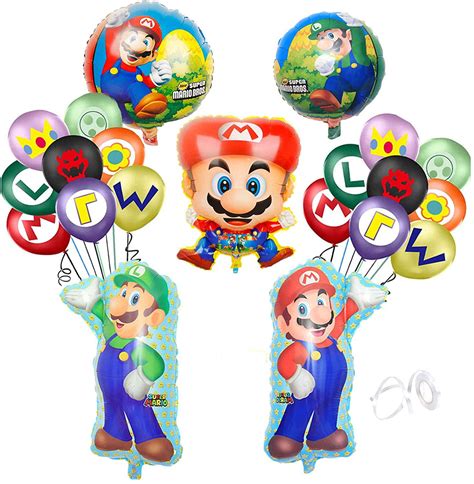 Fuovt 38 Pcs Super Mario Bros Balloons, Super Mary Balloons, Mario ...