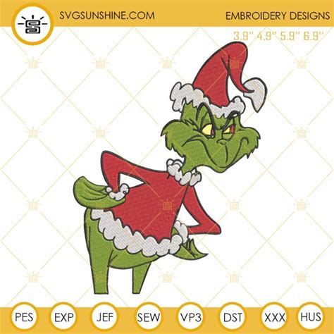 Grinch Christmas Machine Embroidery Design File