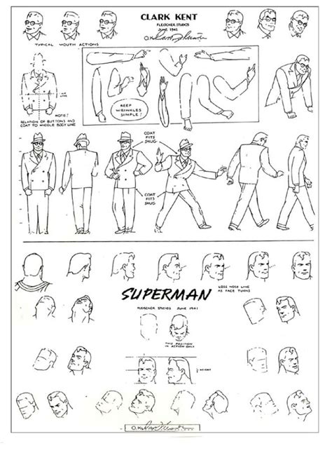 The Dork Review: Max Fleischer Superman & Lois Lane Model Sheets