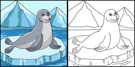 Seal Coloring Page Animal Illustration 6458224 Vector Art at Vecteezy