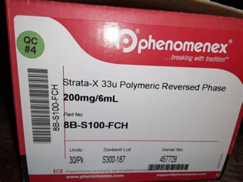 Phenomenex Strata 33u polymeric Reverse Phase 200mg/6ml 8B-S100-FCH 30 ...