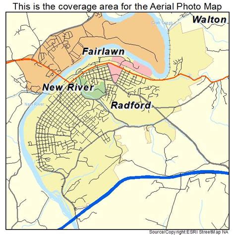 Aerial Photography Map of Radford, VA Virginia