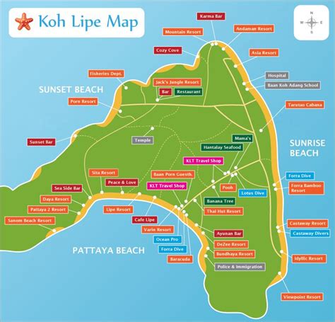 Map Of Koh Lipe in 2019 | Thailand travel, Koh lipe, Visit thailand