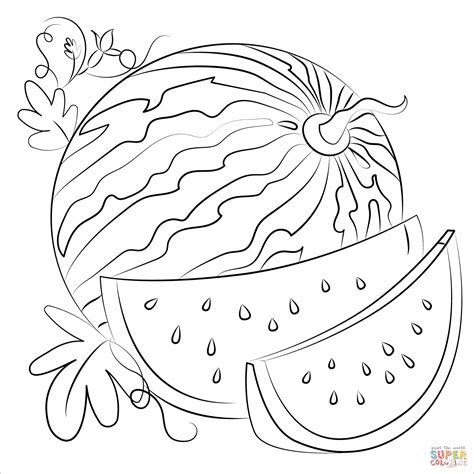 Watermelon coloring page | Free Printable Coloring Pages