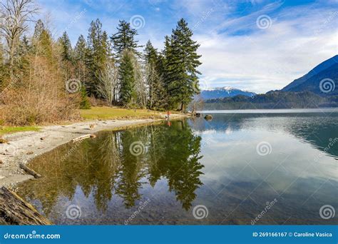 A Blue Sky Day at Cultus Lake in the Winter Stock Image - Image of lake ...