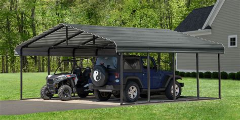 Arrow Carport 20' x 20' Charcoal - CPHC202007 - Arrow Storage Products ...