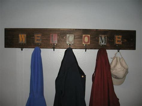 Handmade Coat Rack - piece of wood, routered, stained, letters from Hobby Lobby | Home diy, Home ...