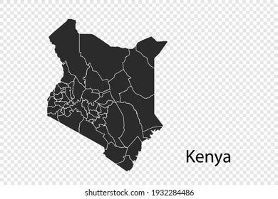 Kenya Map Vector Black Color Isolated Stock Vector (Royalty Free) 1932284486 | Shutterstock
