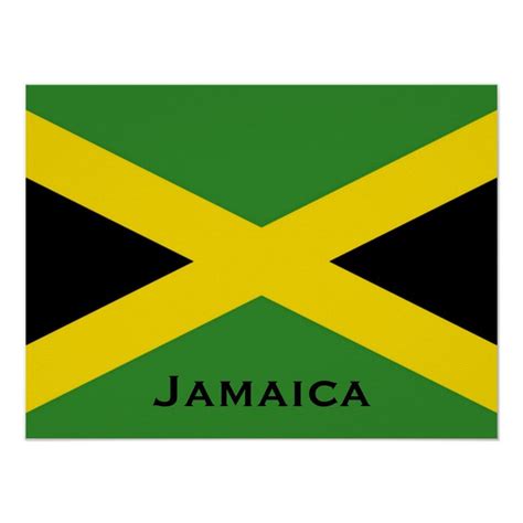 Jamaican Flag with Jamaica Word World Flags Poster | Zazzle | Jamaican flag, Flags of the world ...