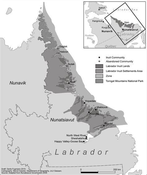 Map of Nunatsiavut (source: Fugmann 2011: 54). | Download Scientific ...