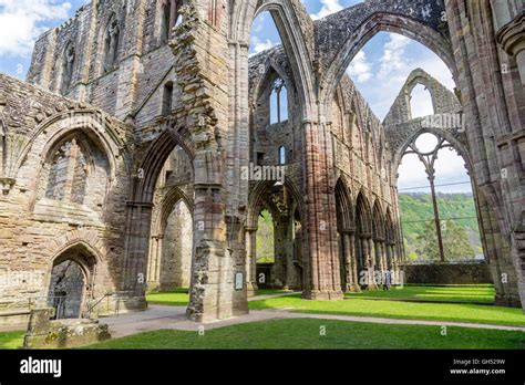 The ruins of Tintern Abbey in the Wye Valley, Monmouthshire, Wales, UK ...