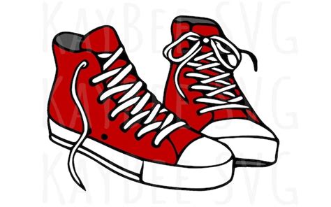 High-top Sneaker Shoes SVG PNG Jpg Clipart Digital Cut File - Etsy ...