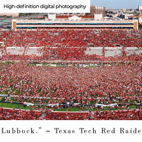 Texas Tech Red Raiders Football Panoramic Picture - Jones AT&T Stadium Fan Cave Decor