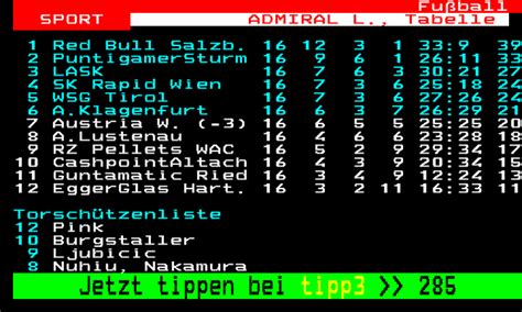 Austrian Bundesliga table after week 16 : r/soccer