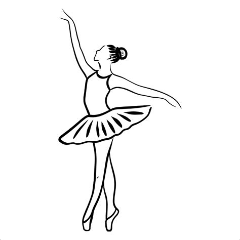 ballerina. black and white outline. dancer silhouette. vector 11203311 Vector Art at Vecteezy