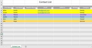 FREE Editable Contact List Template | Editable PDF, Word, Image