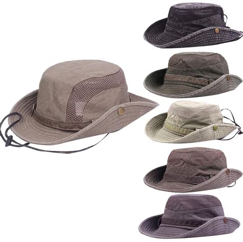 Hats Windproof Fishing Hats Wide Brim Sun Protection Hat Outdoor ...