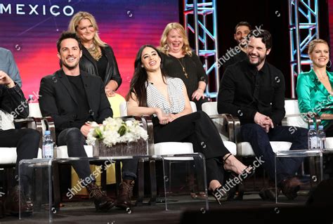 The cast of Roswell, New Mexico during the CW segment of the 2019 TCA Winter Press Tour ...