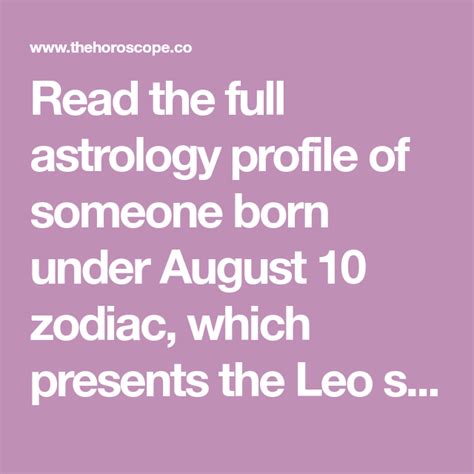 August 10 Zodiac - Full Horoscope Personality | Cancer sign, May 23 zodiac, August 2 zodiac