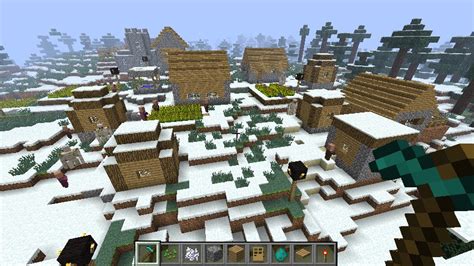 Village in snow biome with ravine Minecraft Map