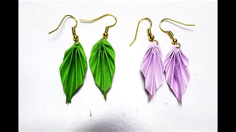 DIY earrings: Origami Earrings Leaves (Origami Jewelry Instructions ...