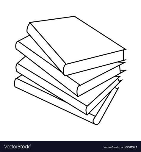 Four books icon outline style Royalty Free Vector Image