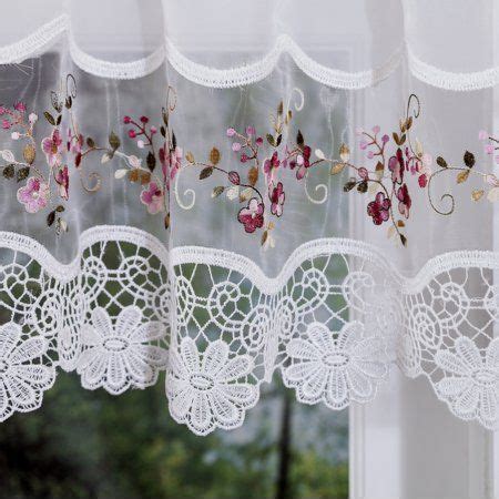 Vintage embroidered rose kitchen curtain valance - Walmart.com | Shabby chic kitchen curtains ...