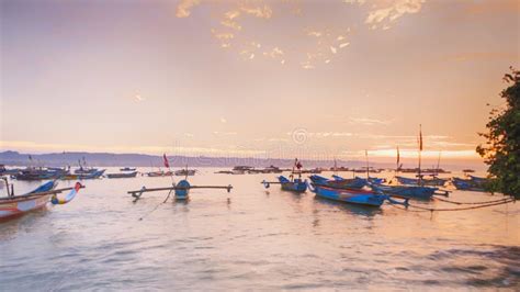 Sunrise at Pangandaran editorial stock photo. Image of sunrise - 248900688