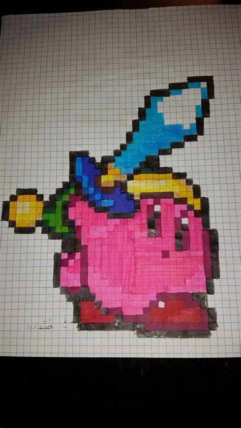 Kirby pixel art | Pixel art, Graph paper art, Graph paper drawings