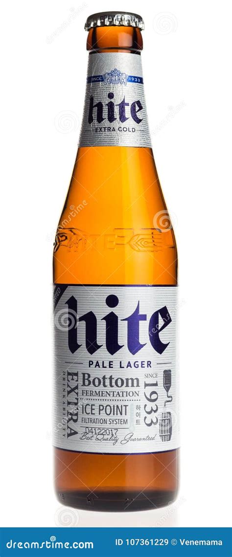 Bottle of Korean Hite Pale Lager Beer on White Editorial Stock Image ...