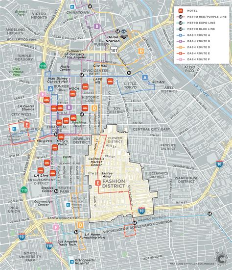 District Transportation Map - Los Angeles Fashion District | Fashion district los angeles, La ...