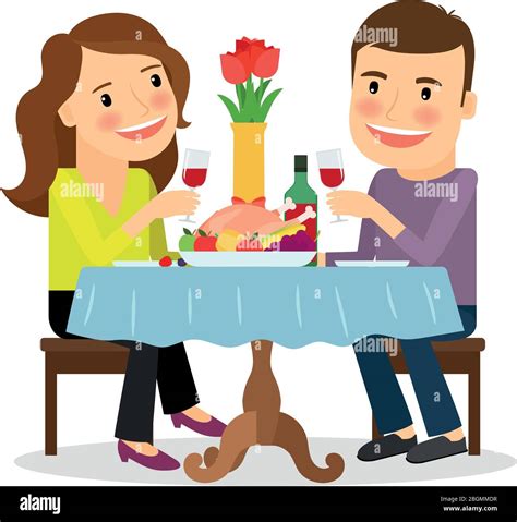 Having a dinner Stock Vector Images - Alamy