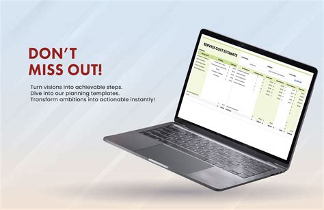 Service Cost Estimate Template in Excel, Google Sheets - Download | Template.net