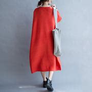 2021 autumn thick red sweater dresses plus size casual knit dress