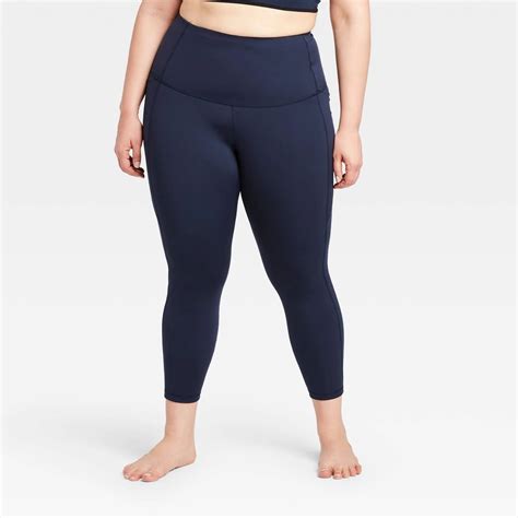 All in Motion Plus Size Contour Power Waist High-Rise 7/8 Leggings With Stash Pocket 25" | Cute ...