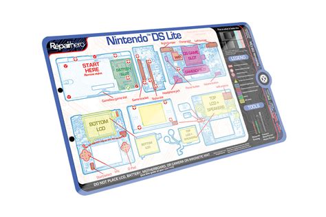 Repair X® Nintendo DS Lite repair guide magnetic screwmat