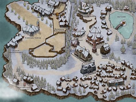 My take on Santa's village : inkarnate | Santa's village, Village map ...