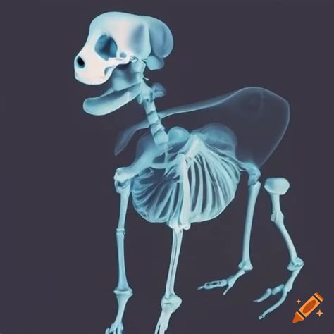 X-ray of a toy dog skeleton on Craiyon