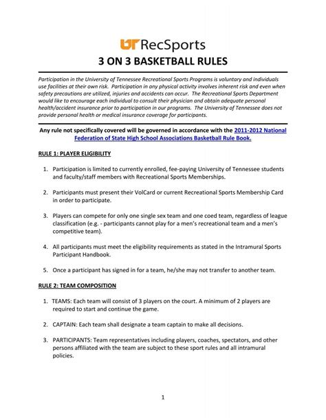 3 ON 3 BASKETBALL RULES - RecSports