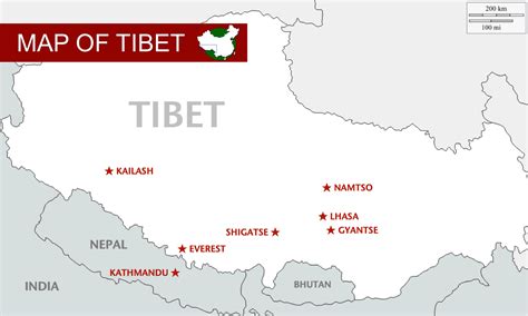 Tibet Map and Popular Tourist Destinations | TCTC