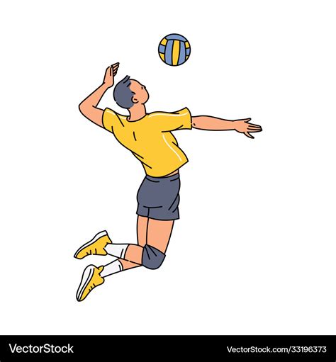 Drawing Of Volleyball Player