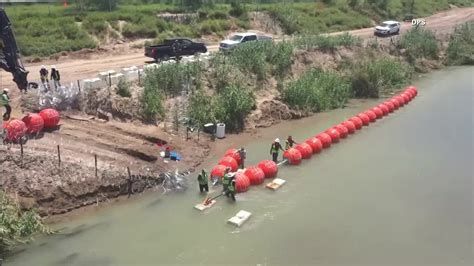 Texas' floating border wall in portion of Rio Grande nearing completion ...