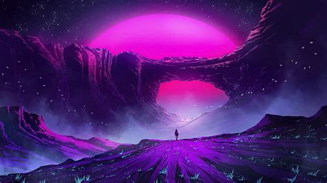 1920x1080px | free download | HD wallpaper: alone, stars, purple ...